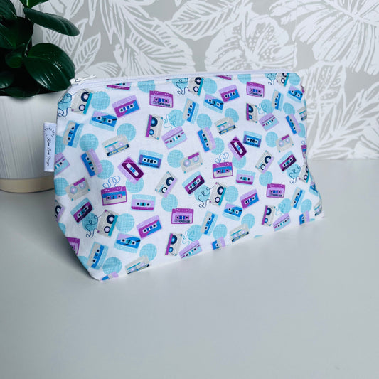 Retro Cassette Tape Travel/Cosmetic Bag