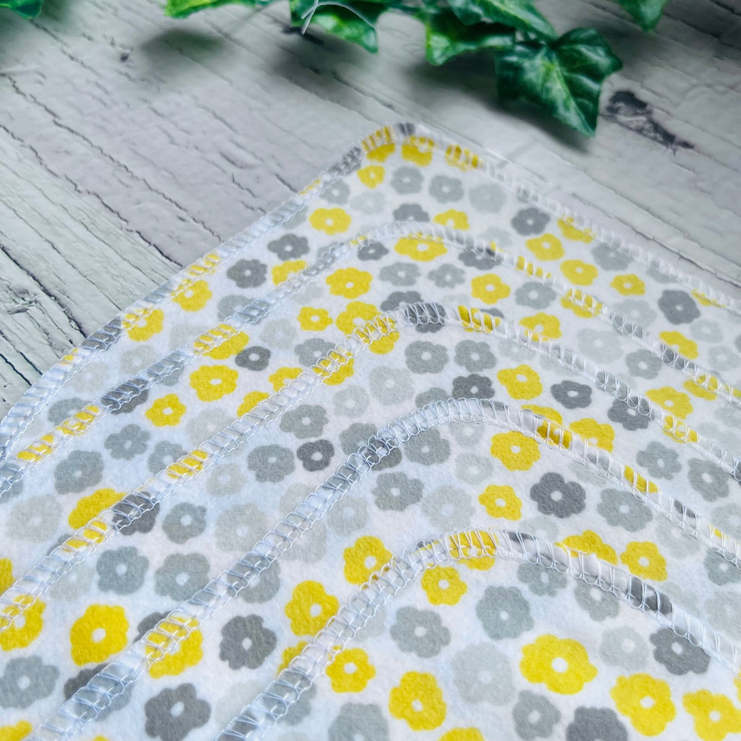 Yellow & Grey Daisy Cloth Napkin