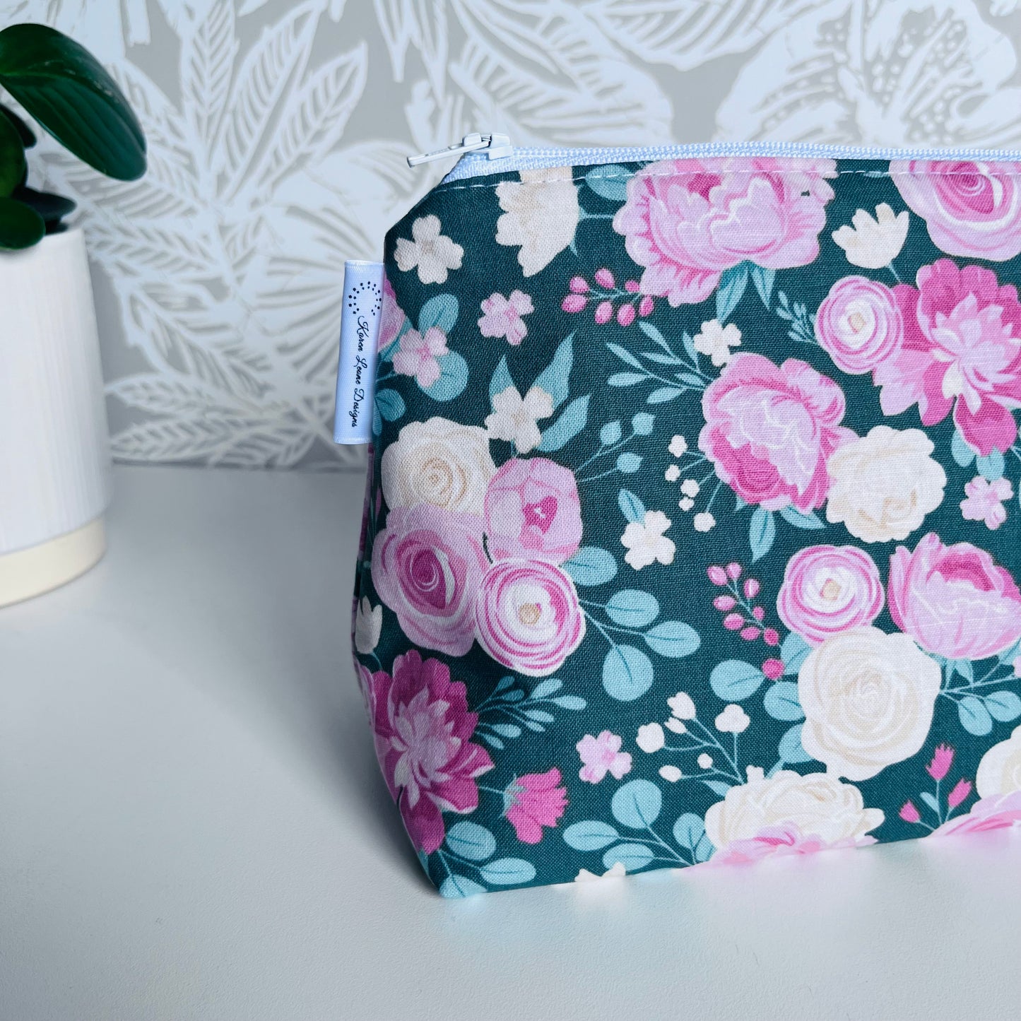 Green Floral Travel/Cosmetic Bag