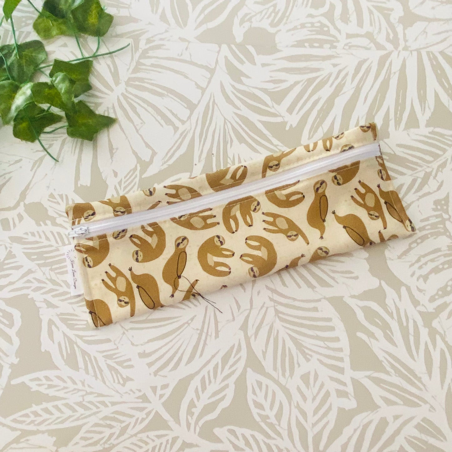 Brown Sloth Cutlery/Travel Bag