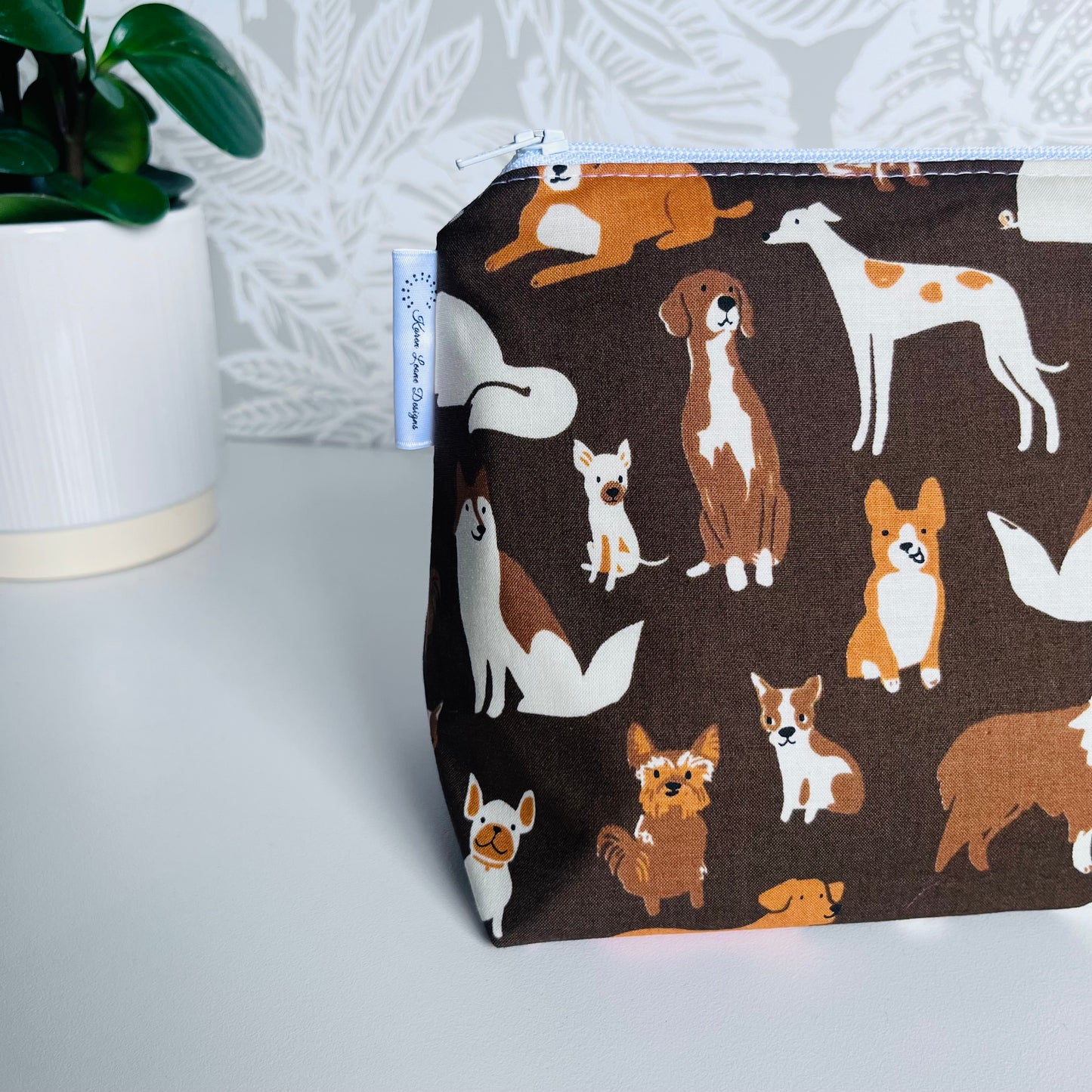 Dogs on Brown Travel/Cosmetic Bag