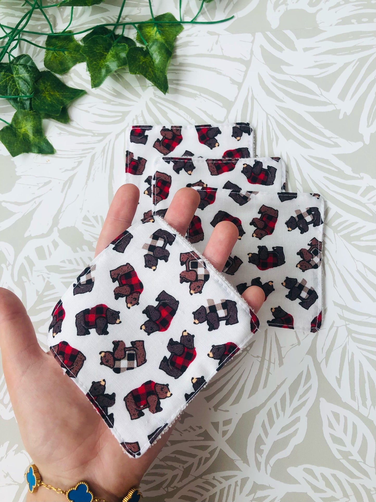 Plaid Bear Face Wipe