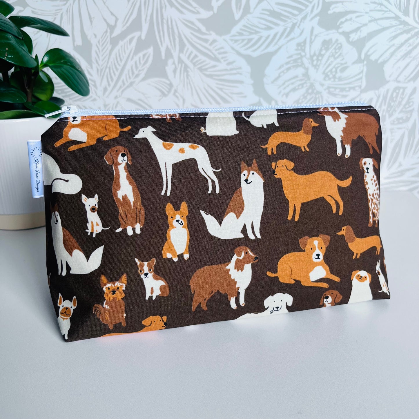 Dogs on Brown Travel/Cosmetic Bag