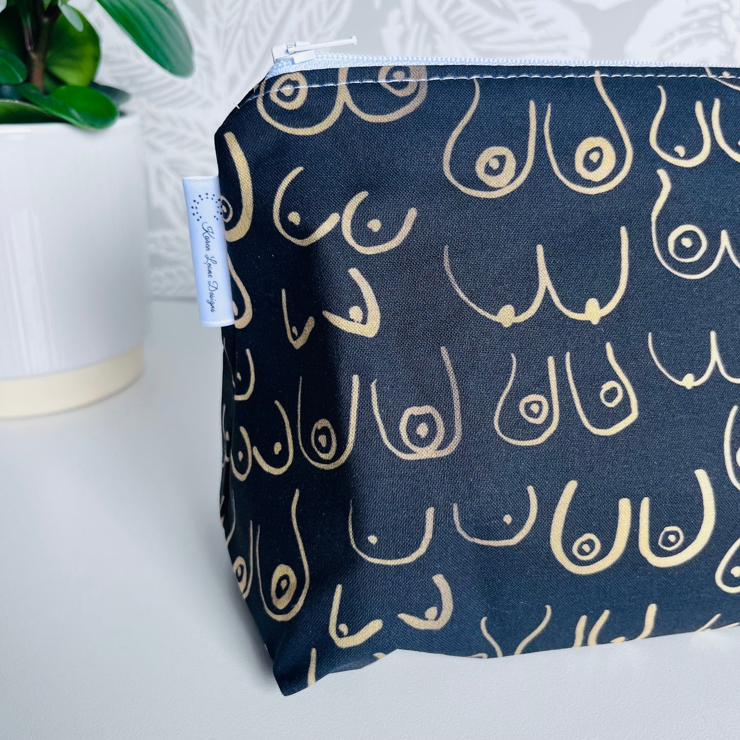 Black & Gold Boob Travel/Cosmetic Bag