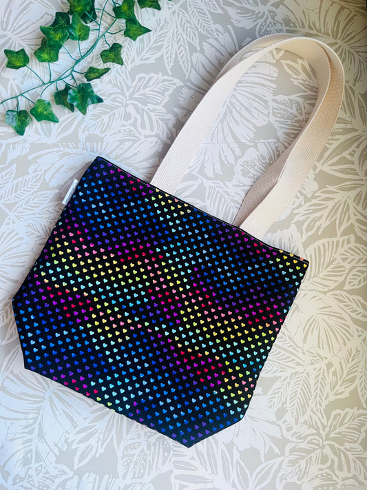 Rainbow Hearts Market Tote