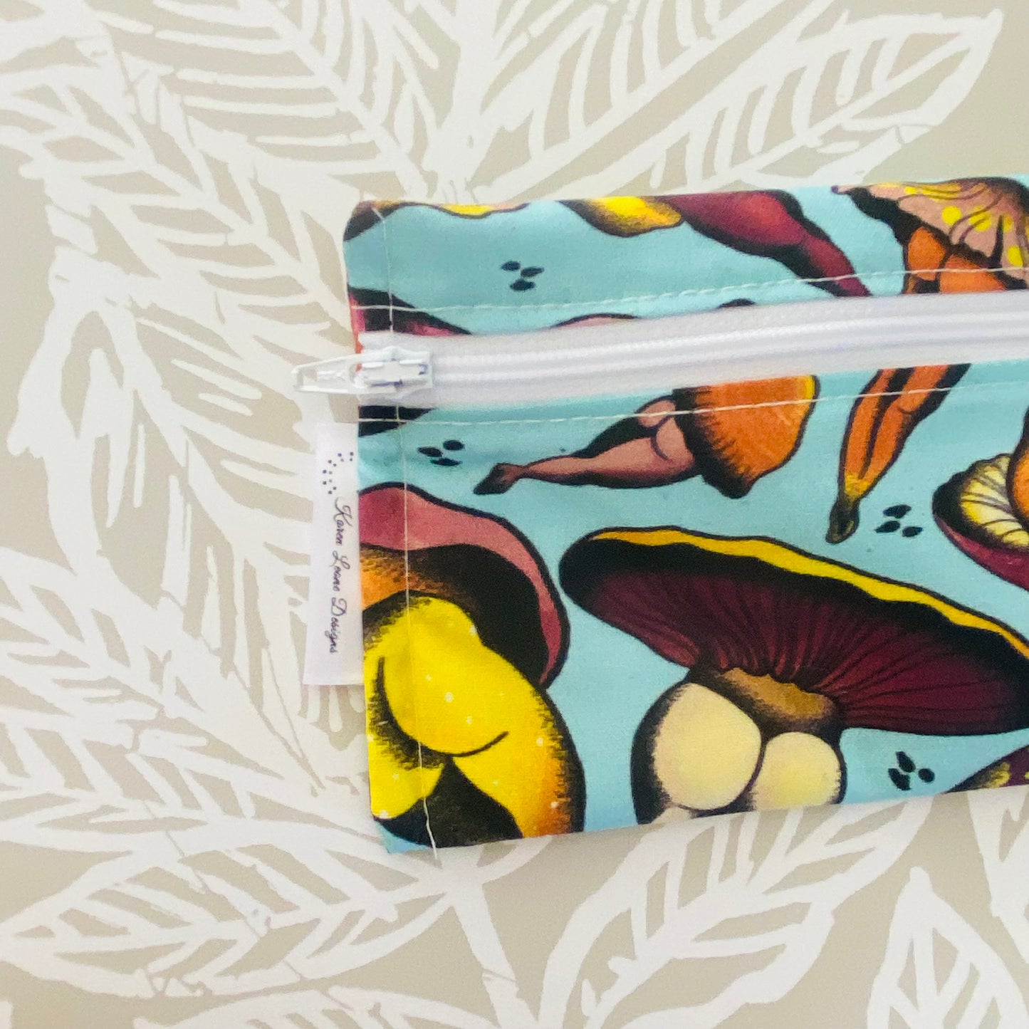 Blue Mushroom Bum Cutlery/Travel Bag