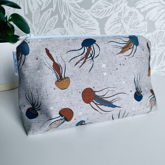 Grey Jelly Fish Travel/Cosmetic Bag