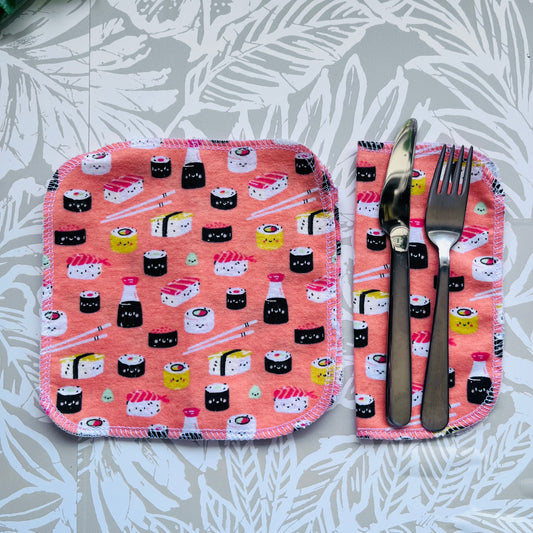 Orange Sushi Cloth Napkin