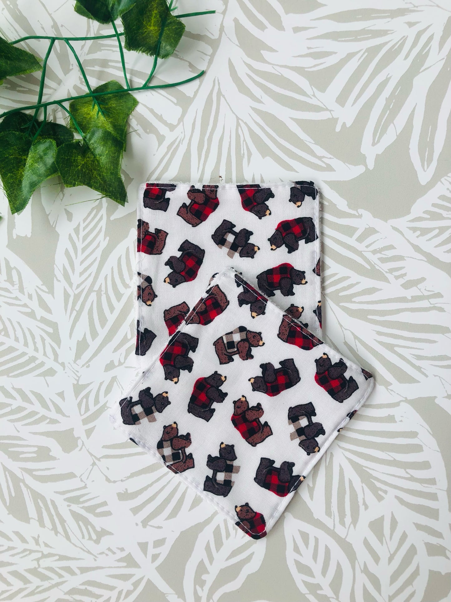 Plaid Bear Face Wipe