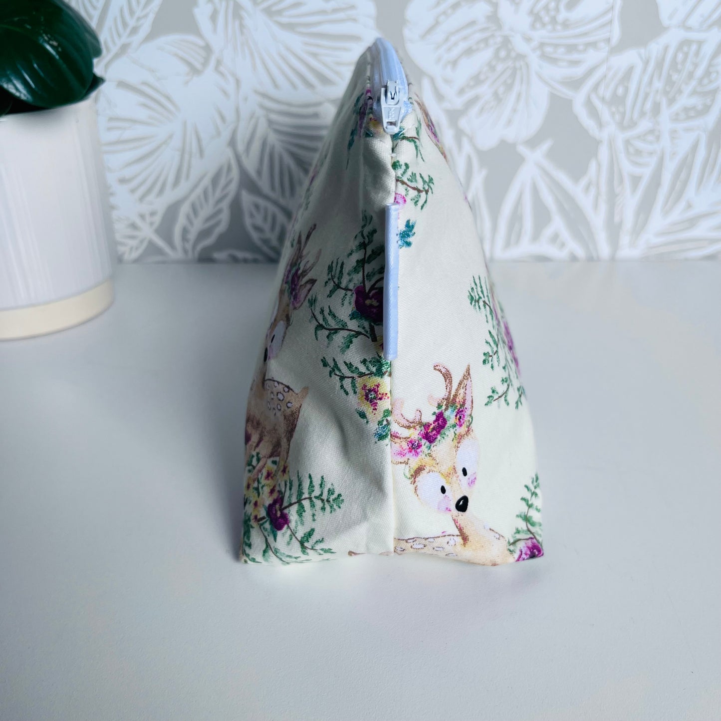 Floral Deer Travel/Cosmetic Bag