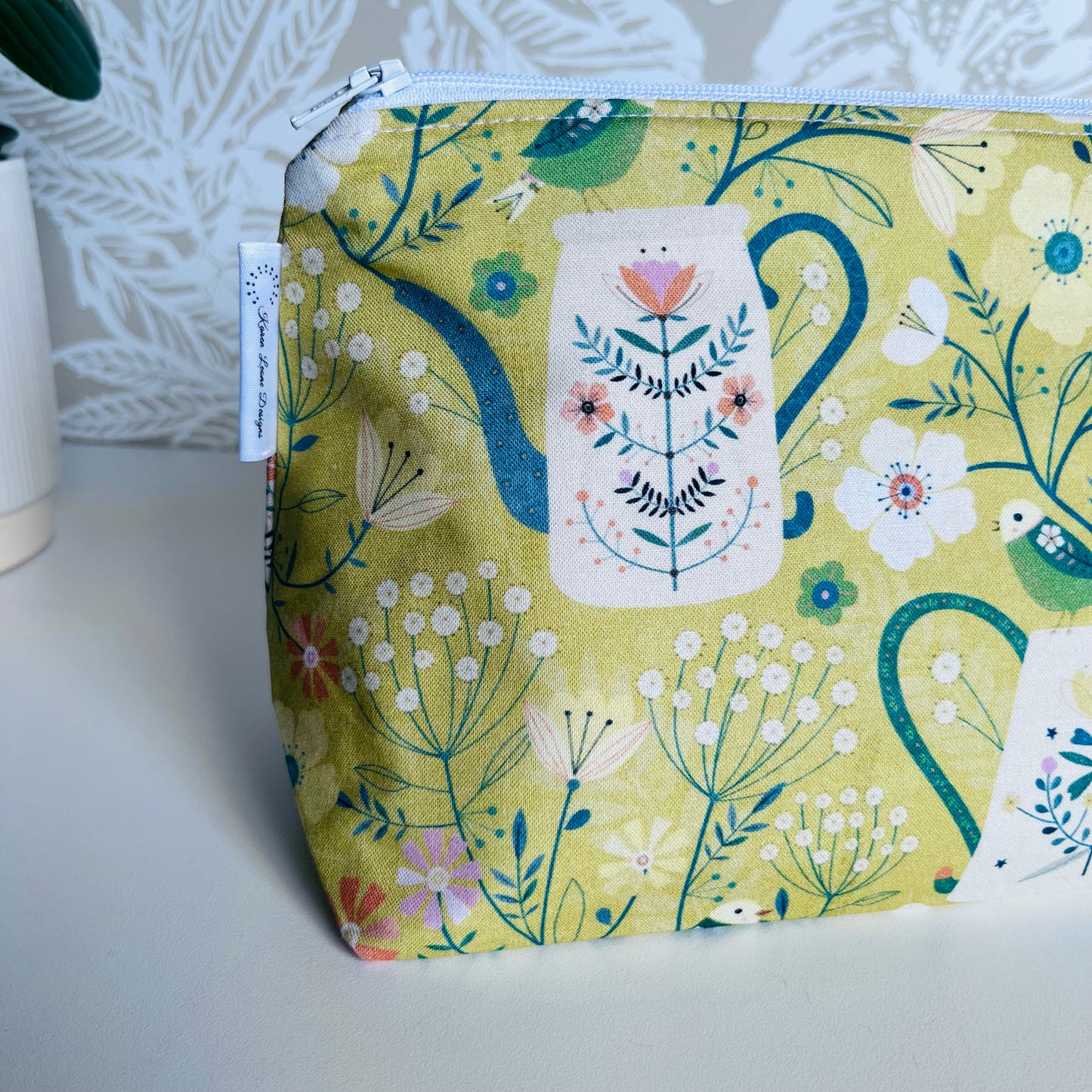 Yellow Spring Garden Travel/Cosmetic Bag