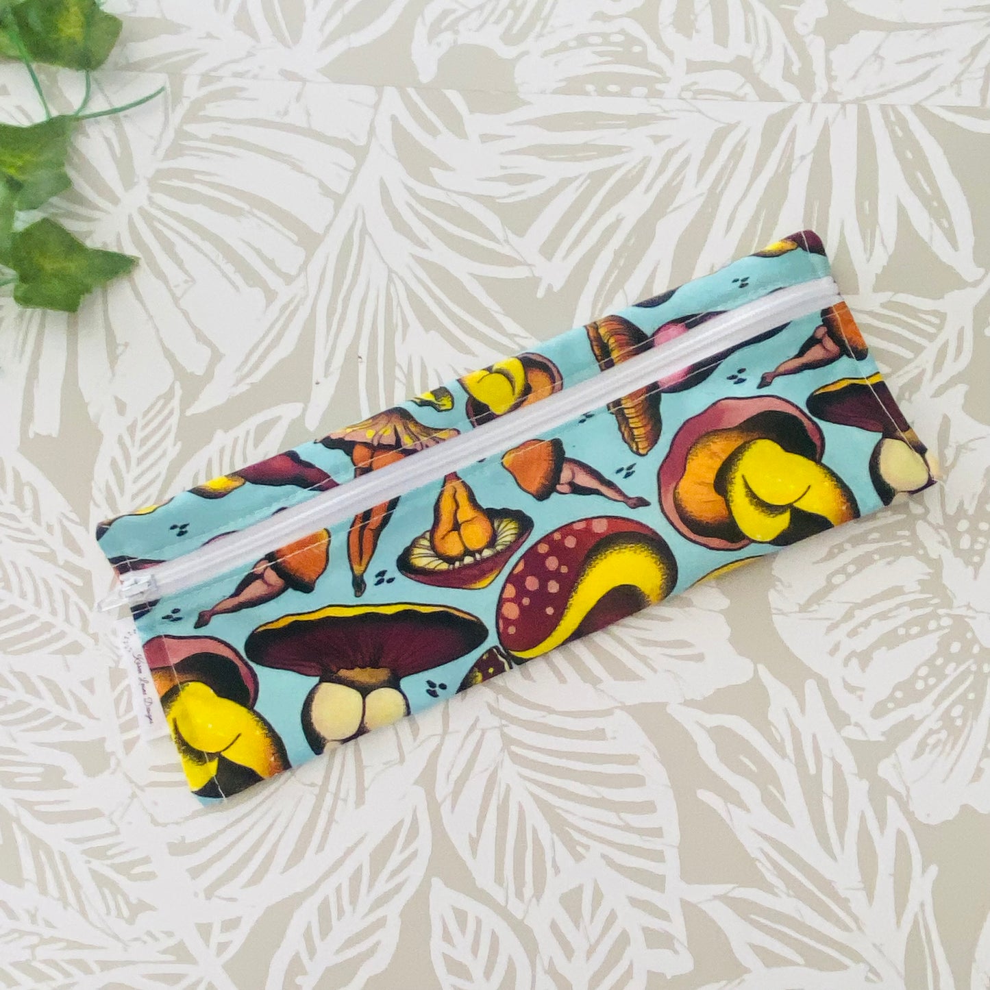 Blue Mushroom Bum Cutlery/Travel Bag