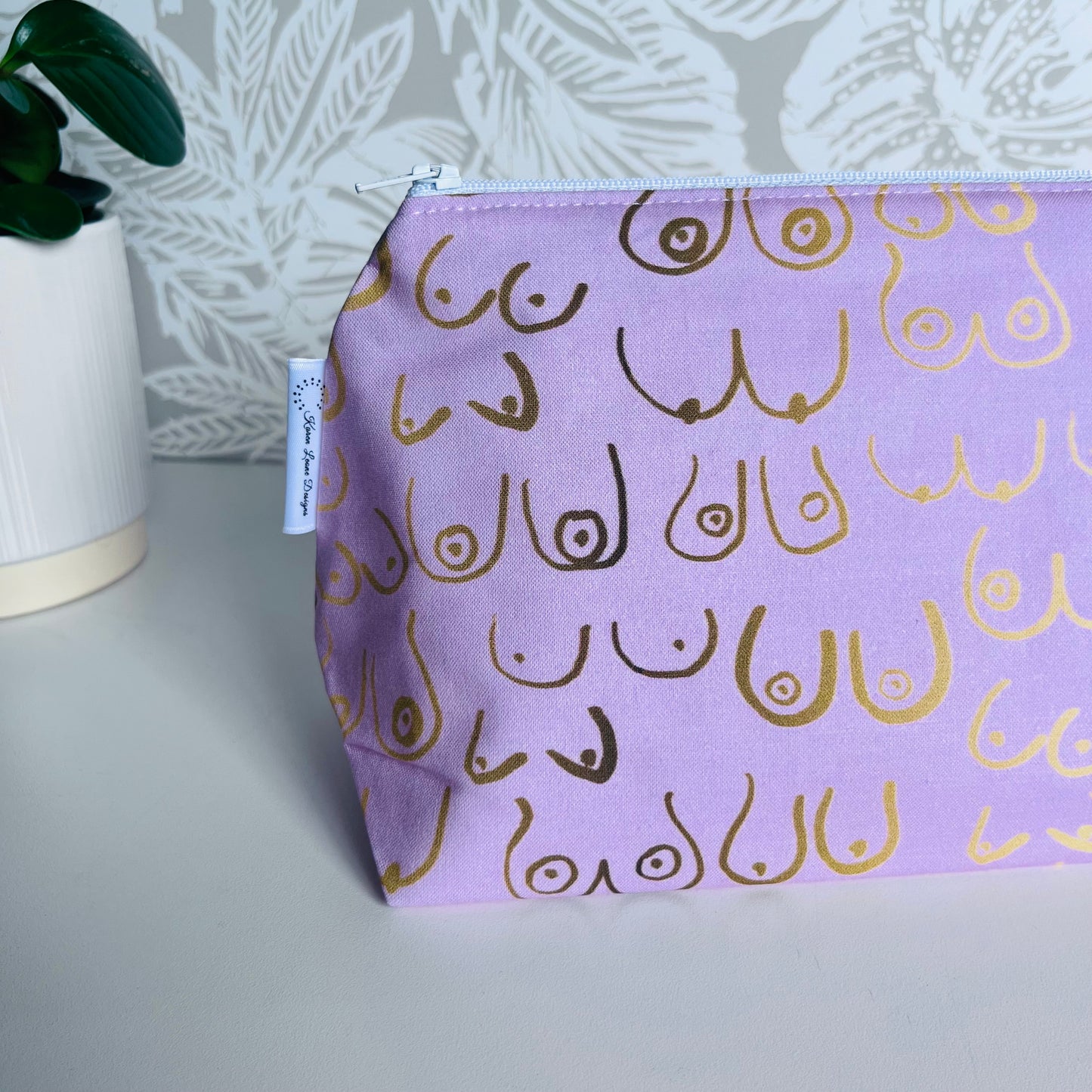 Pink with Gold Boob Travel/Cosmetic Bag