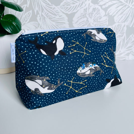 Whale and Constilation Travel/Cosmetic Bag