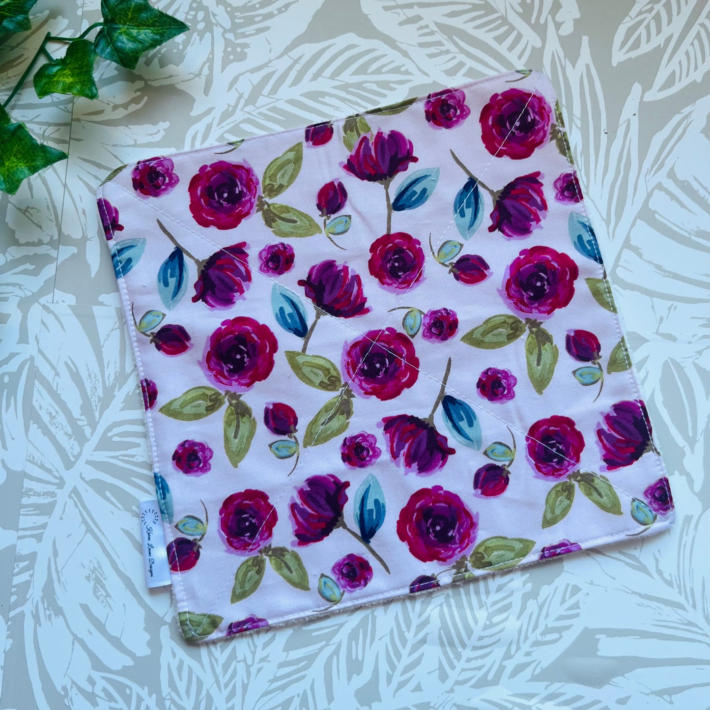 Pink Floral Wash Cloth