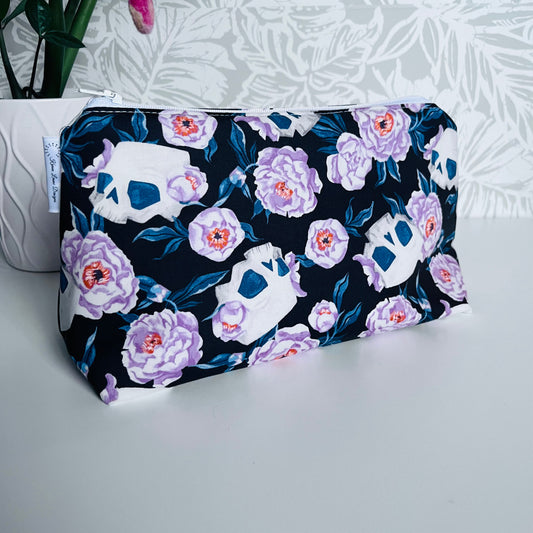 Floral Skull Travel/Cosmetic Bag