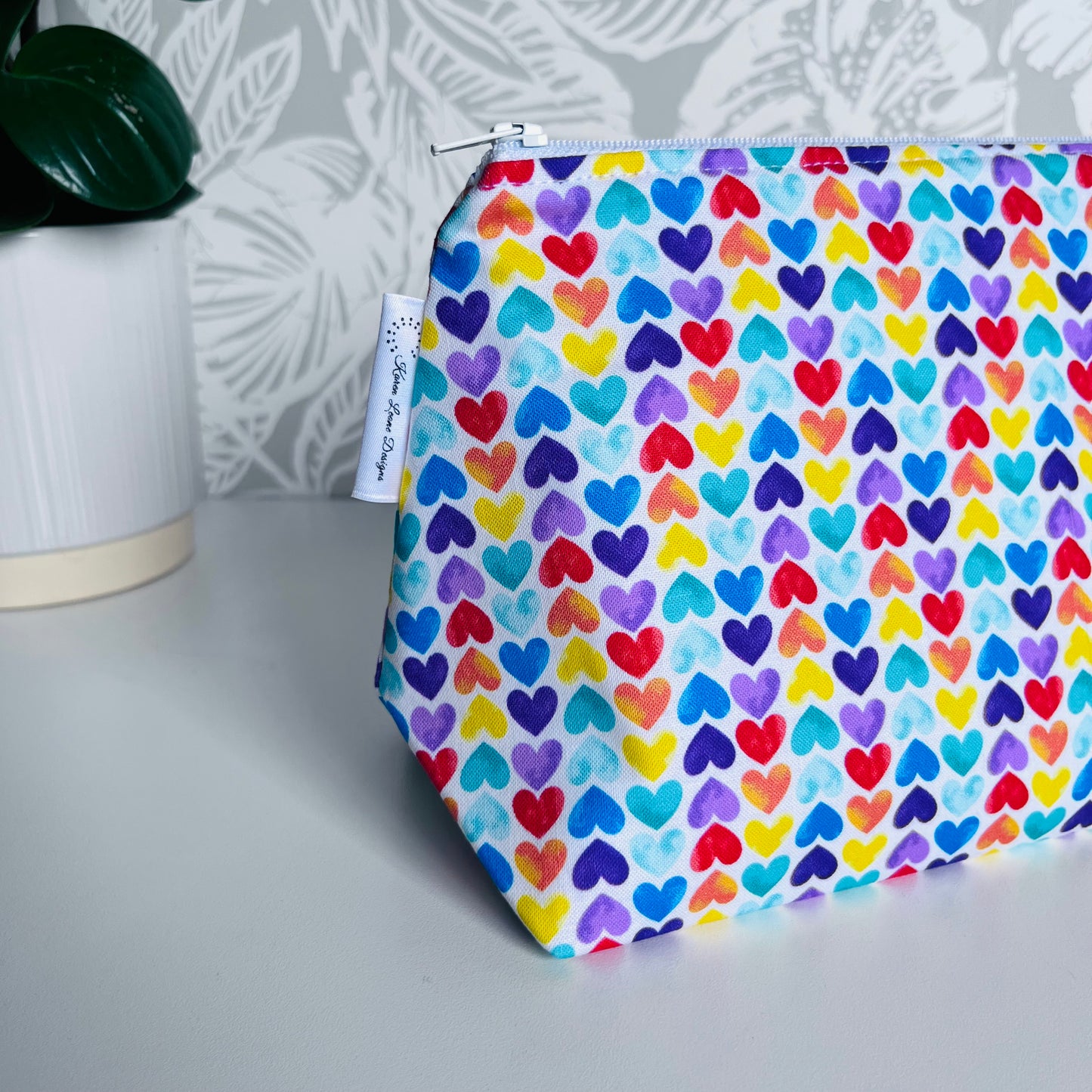 Rainbow Hearts Travel/Cosmetic Bag