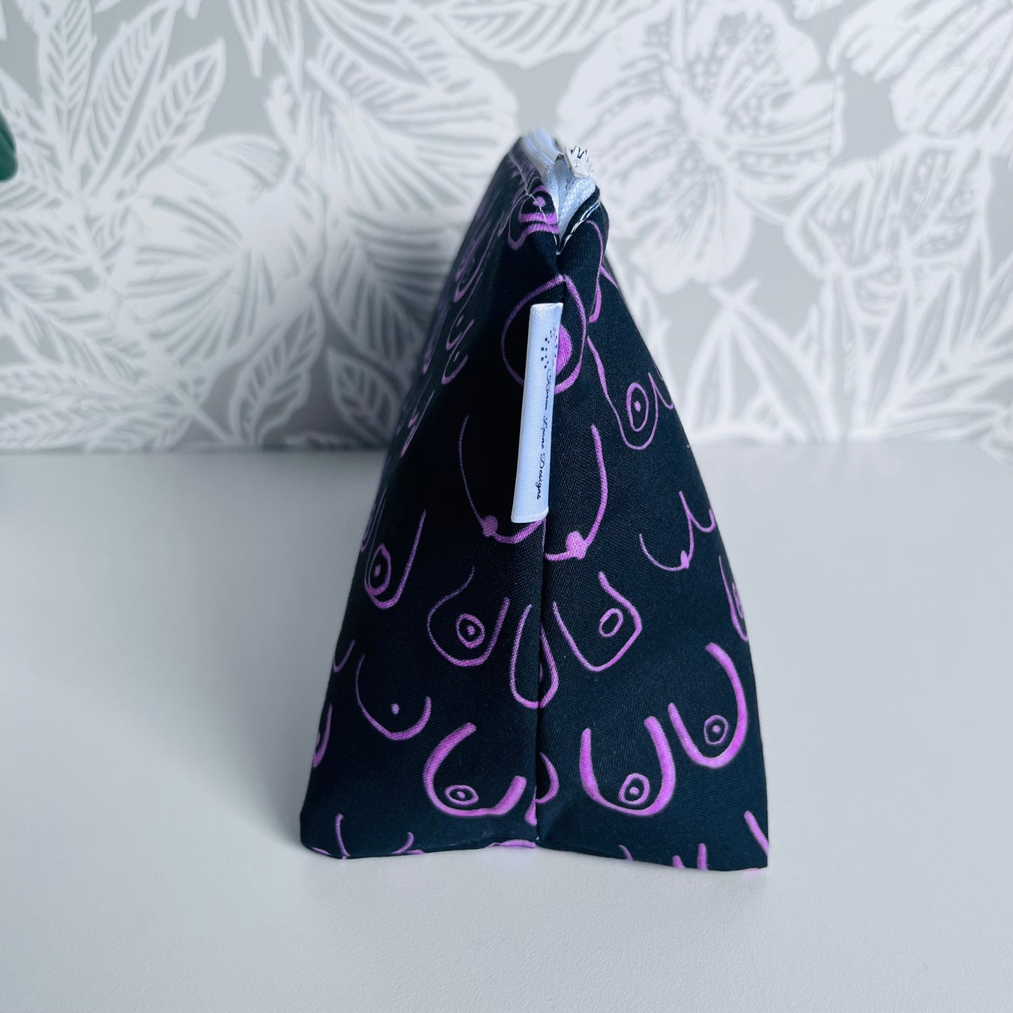 Black with Pink Boob Travel/Cosmetic Bag