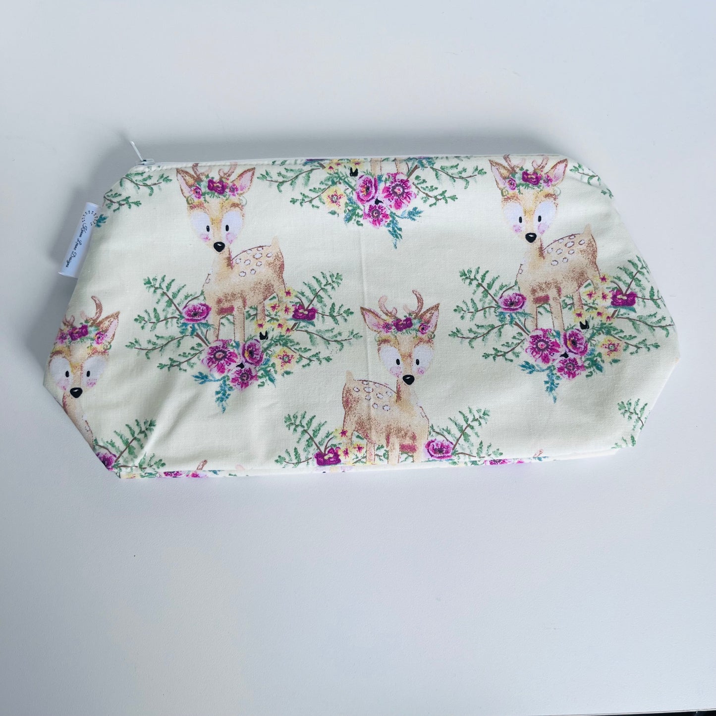 Floral Deer Travel/Cosmetic Bag
