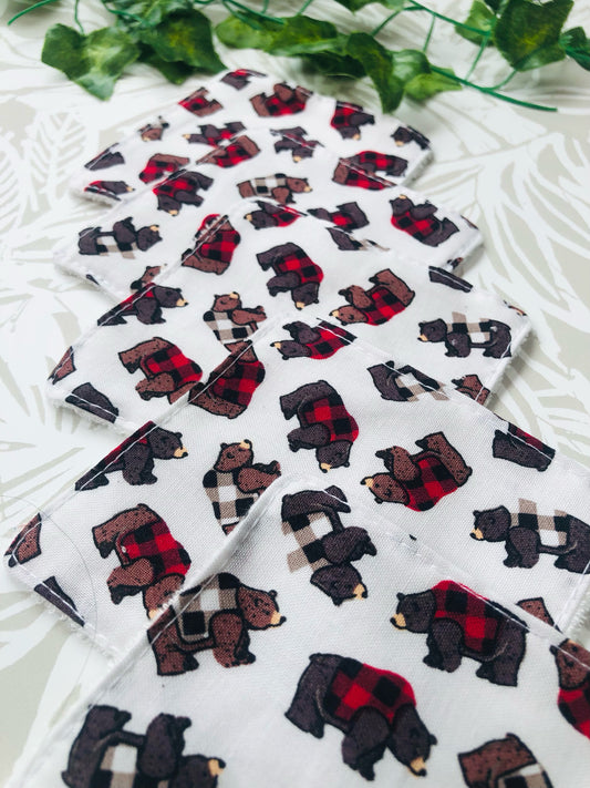 Plaid Bear Face Wipe