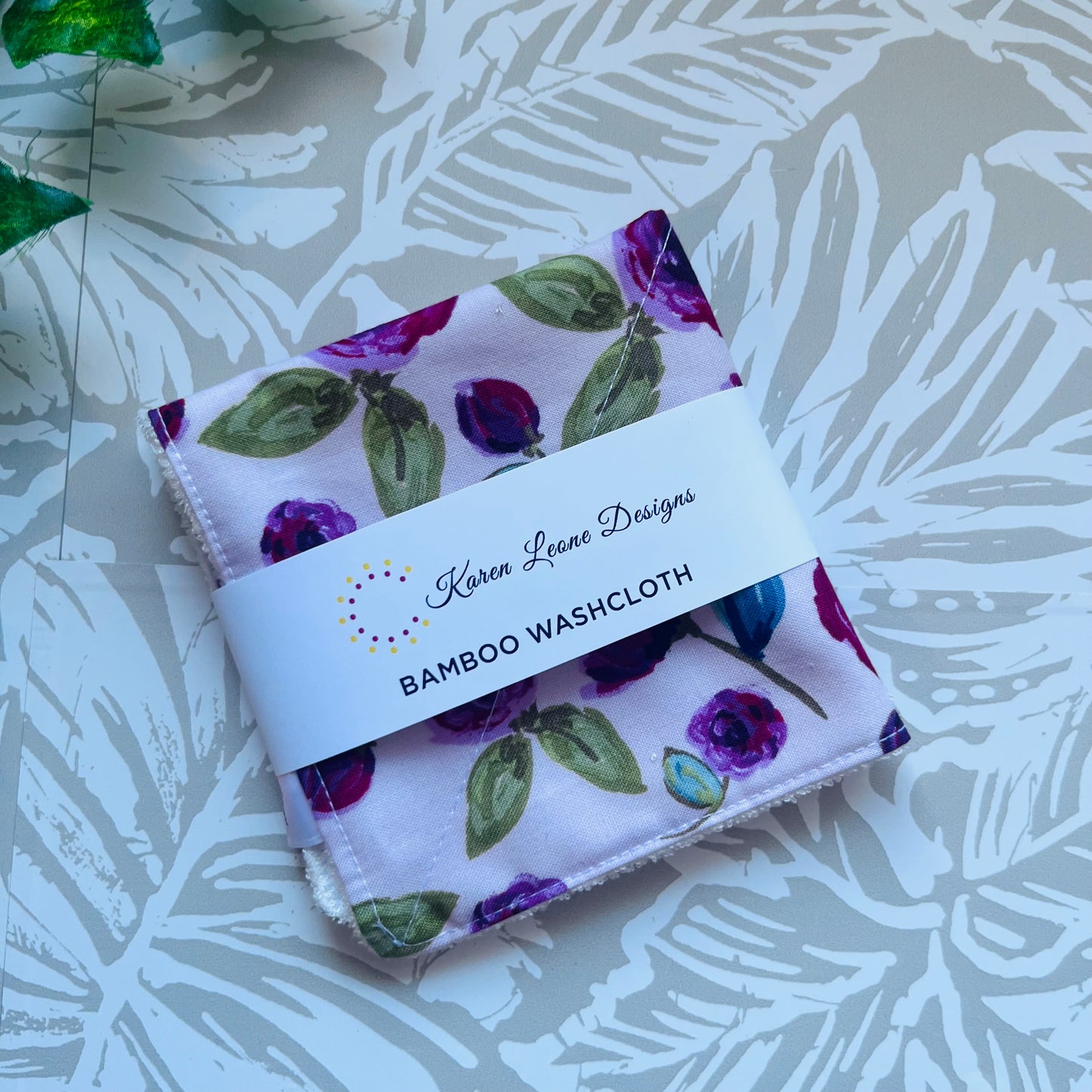 Pink Floral Wash Cloth