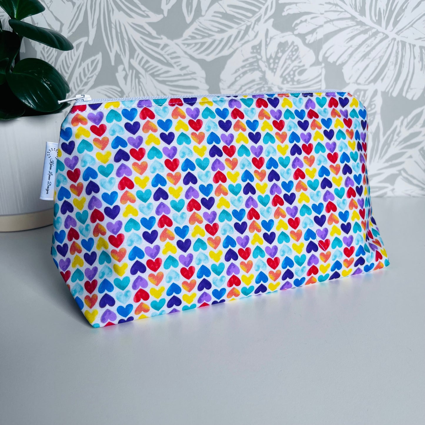 Rainbow Hearts Travel/Cosmetic Bag