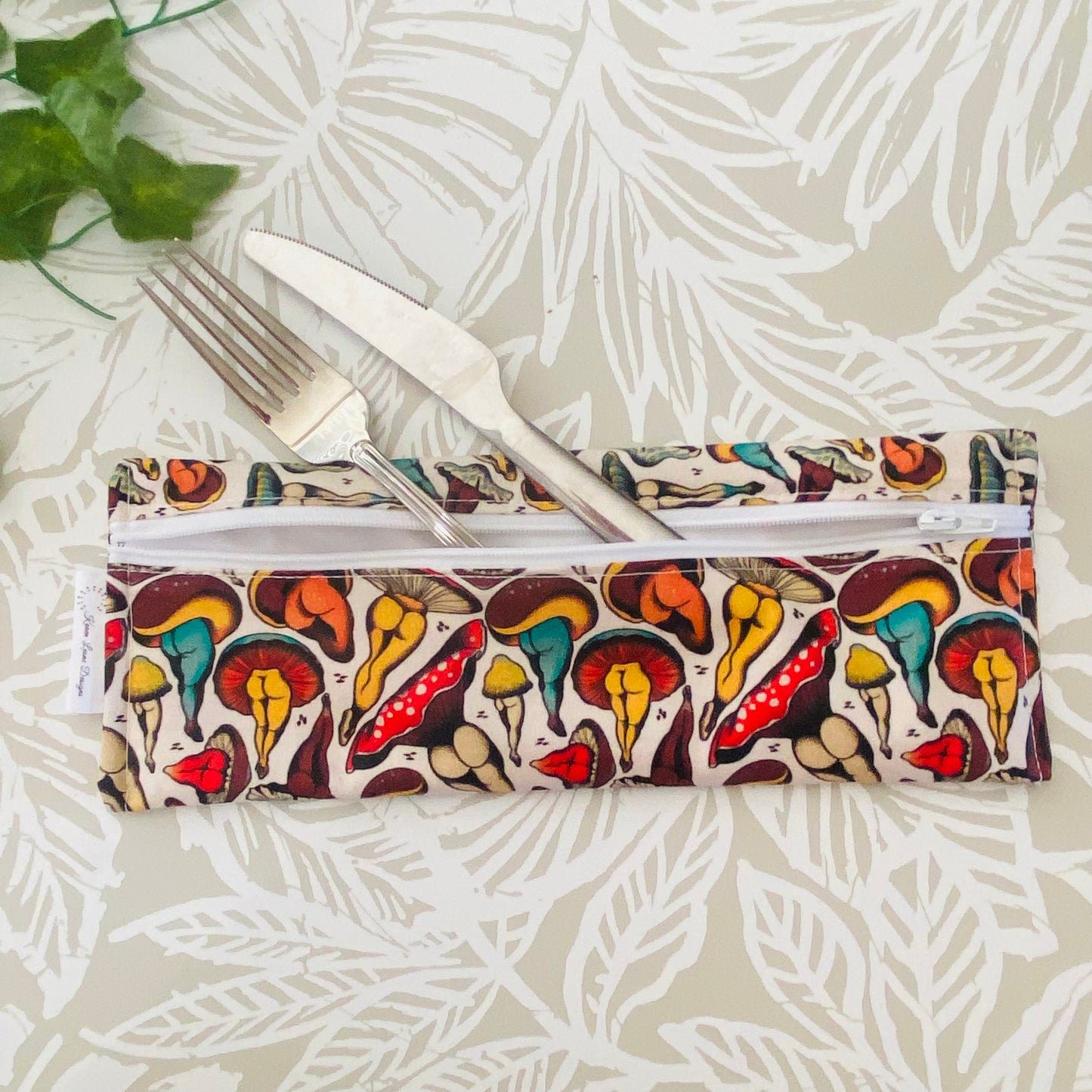 Mushroom Bum Cutlery/Travel Bag