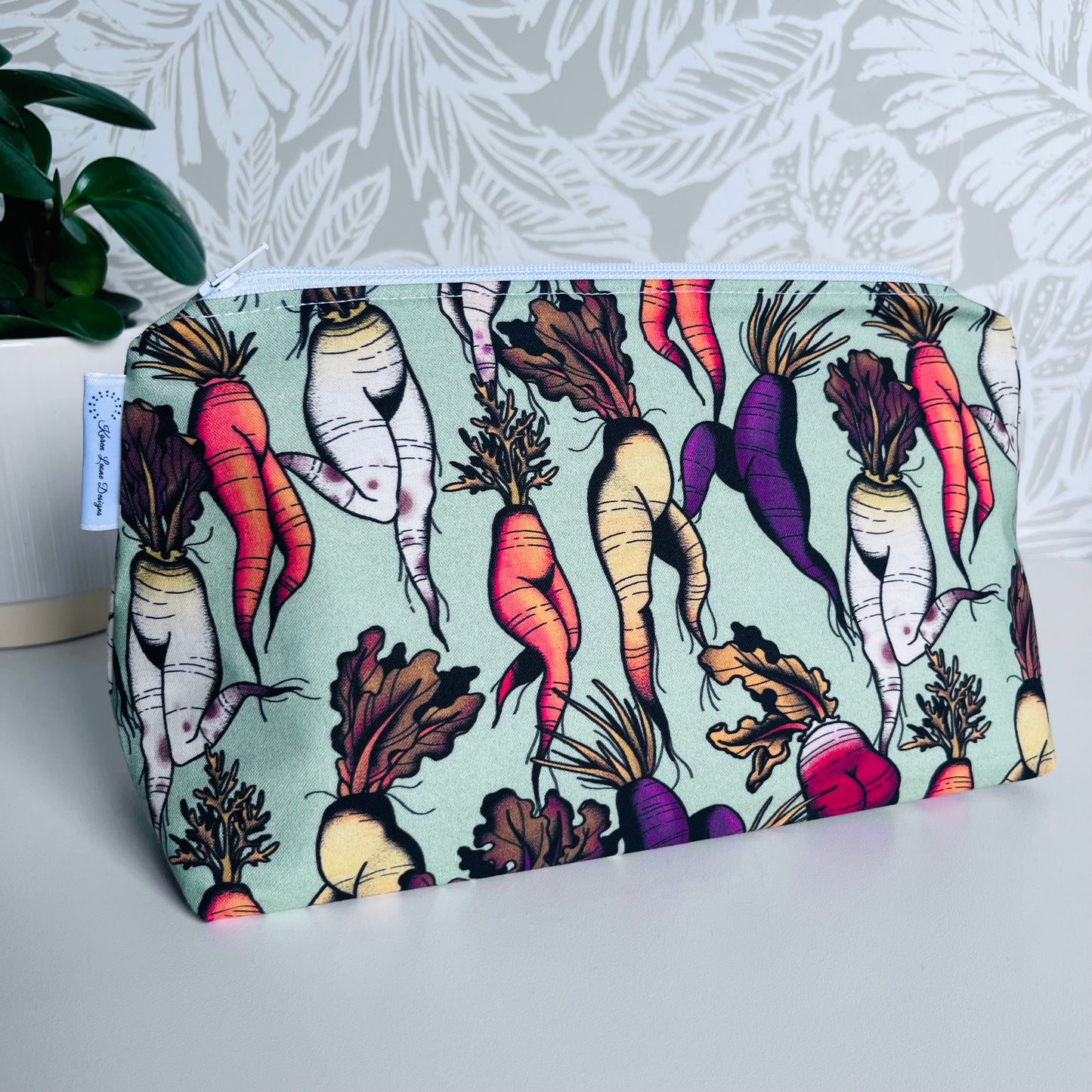 Green Veggie Legs Travel/Cosmetic Bag