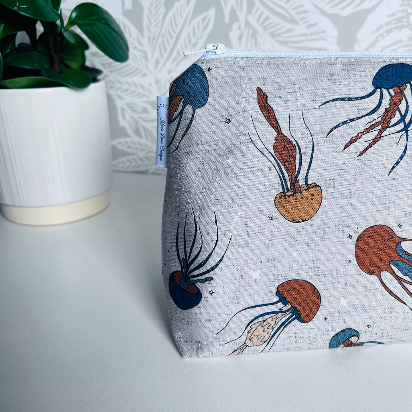 Grey Jelly Fish Travel/Cosmetic Bag
