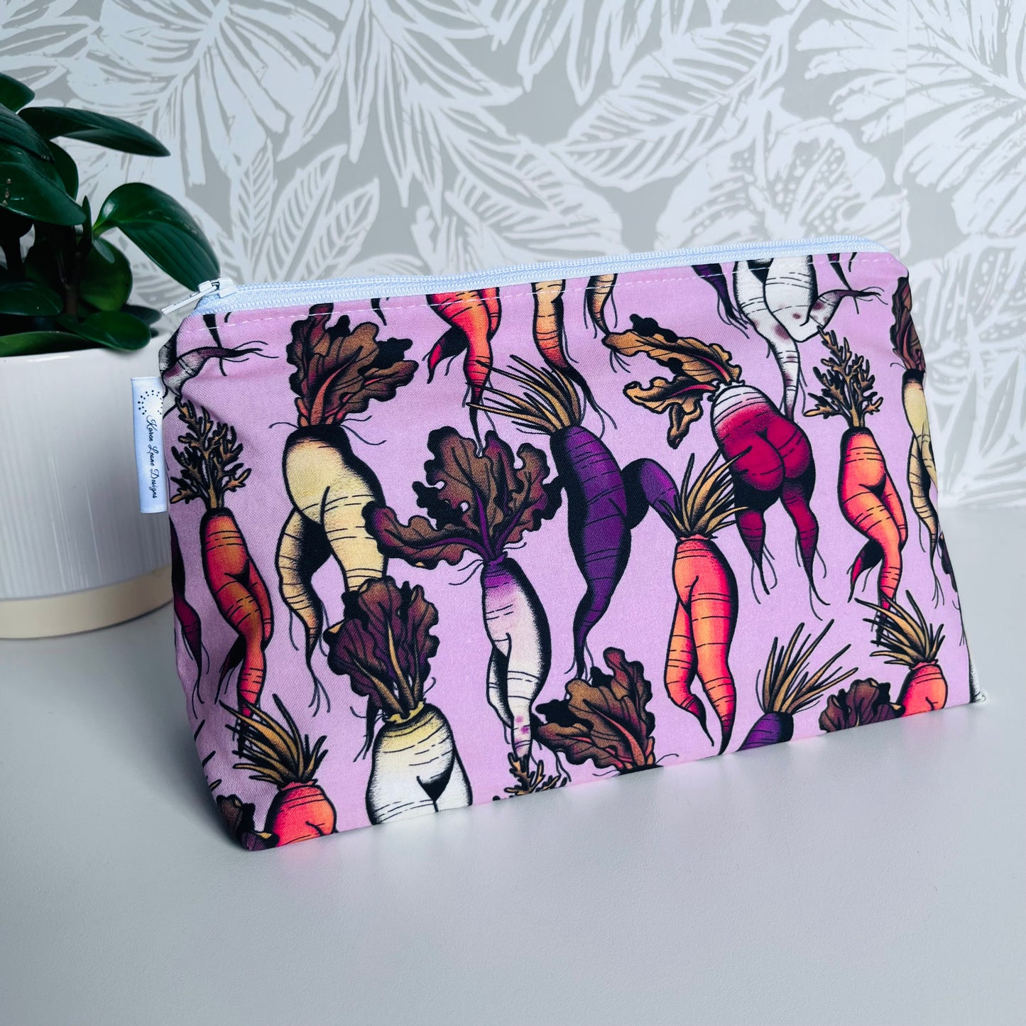 Pink Veggie Legs Travel/Cosmetic Bag