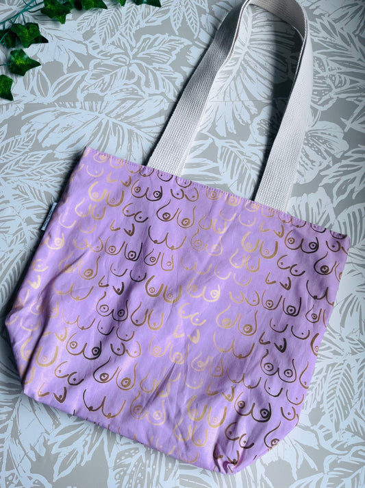 Pink Gold Boobs Market Tote