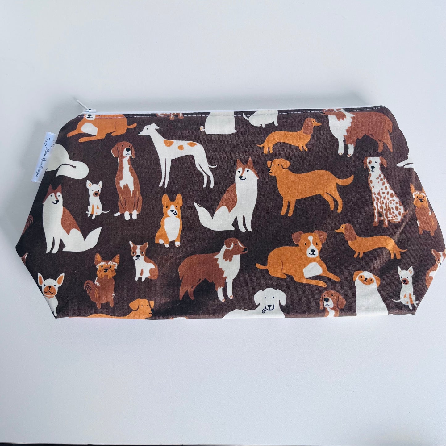Dogs on Brown Travel/Cosmetic Bag