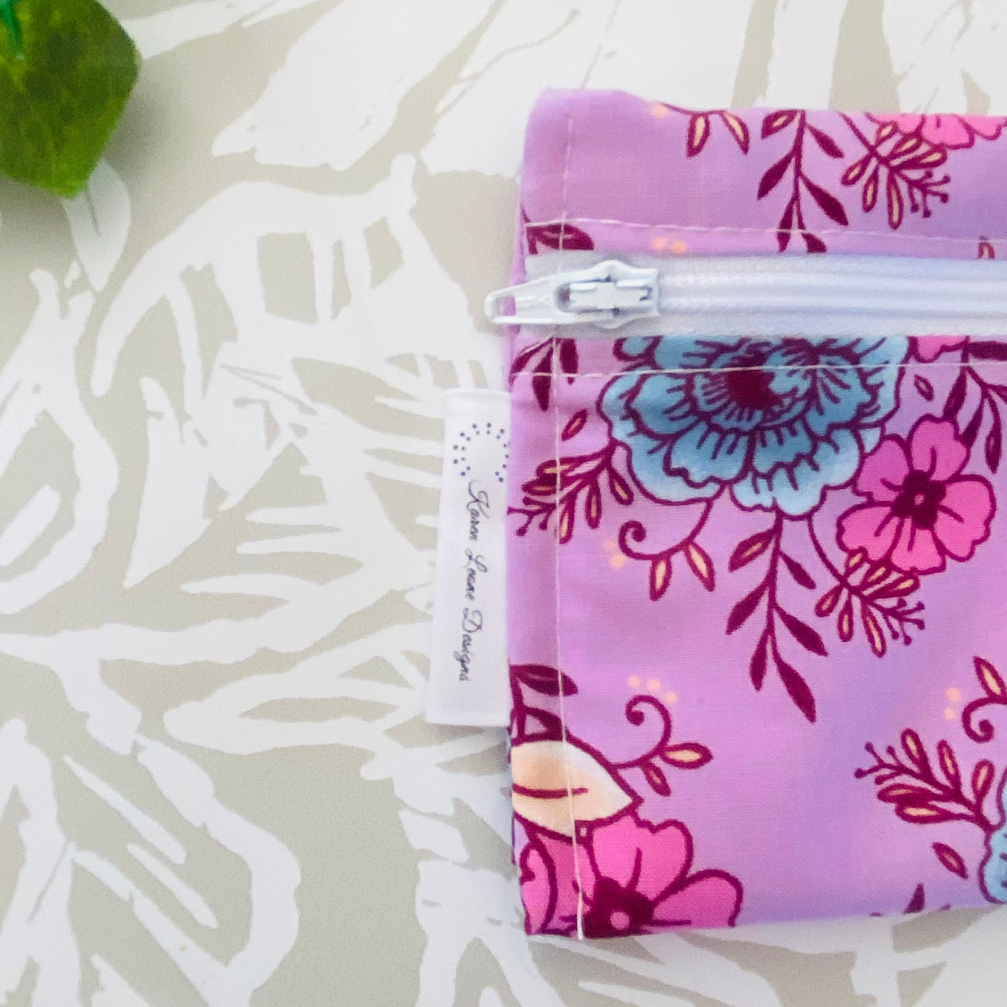 Purple Floral Cutlery/Travel Bag