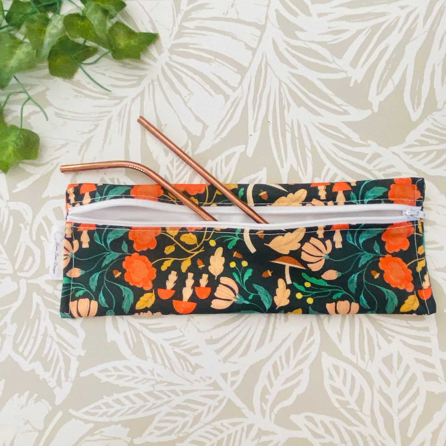 Floral Mushroom Cutlery/Travel Bag