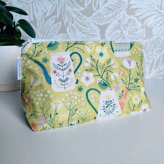 Yellow Spring Garden Travel/Cosmetic Bag