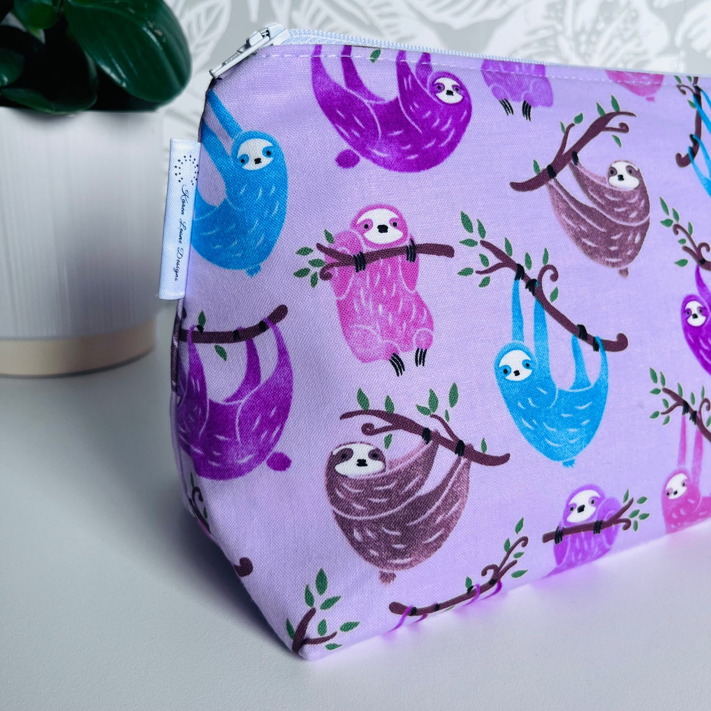 Pink Sloth Travel/Cosmetic Bag