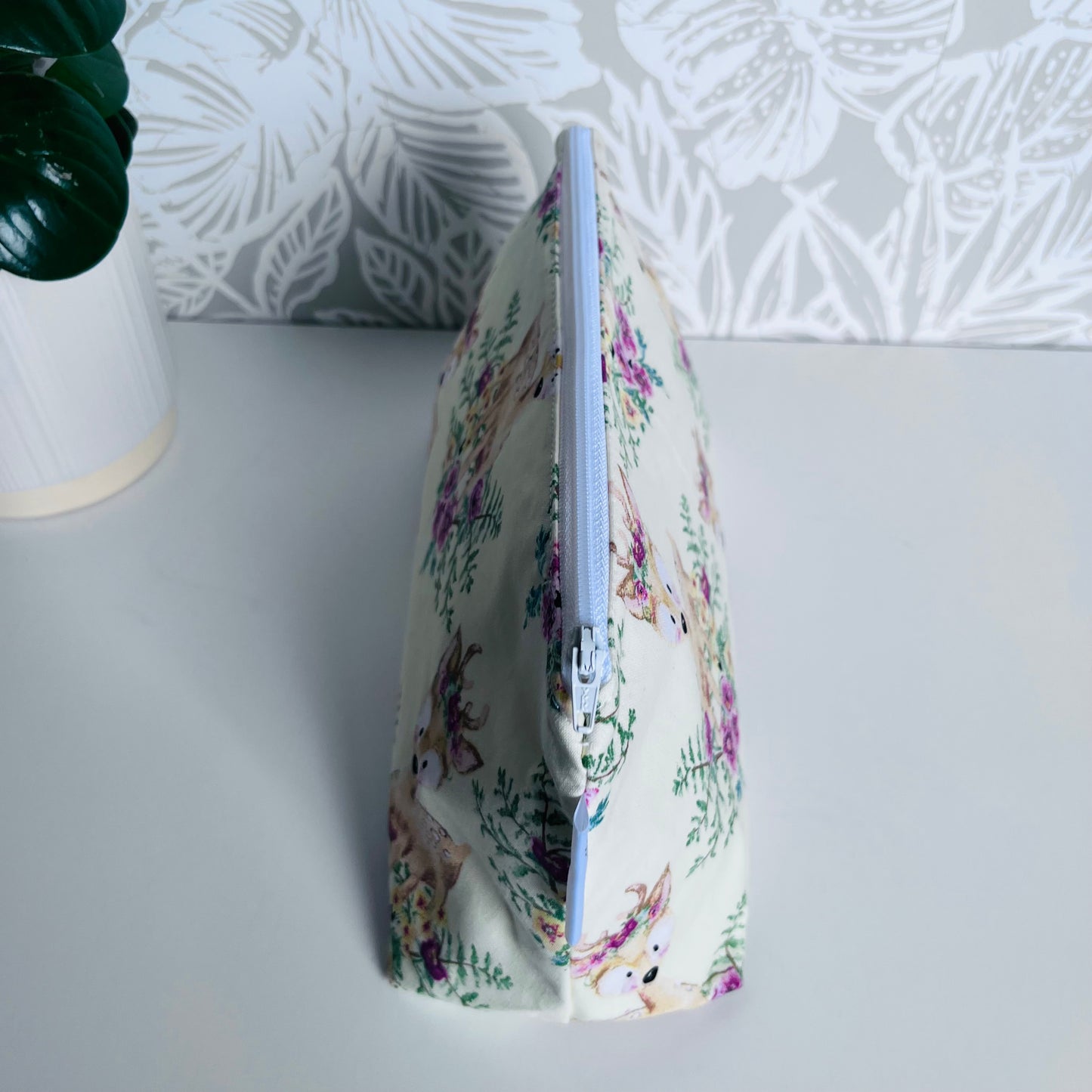 Floral Deer Travel/Cosmetic Bag