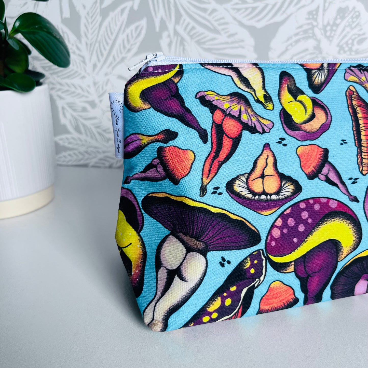 Blue Mushroom Bum Travel/Cosmetic Bag