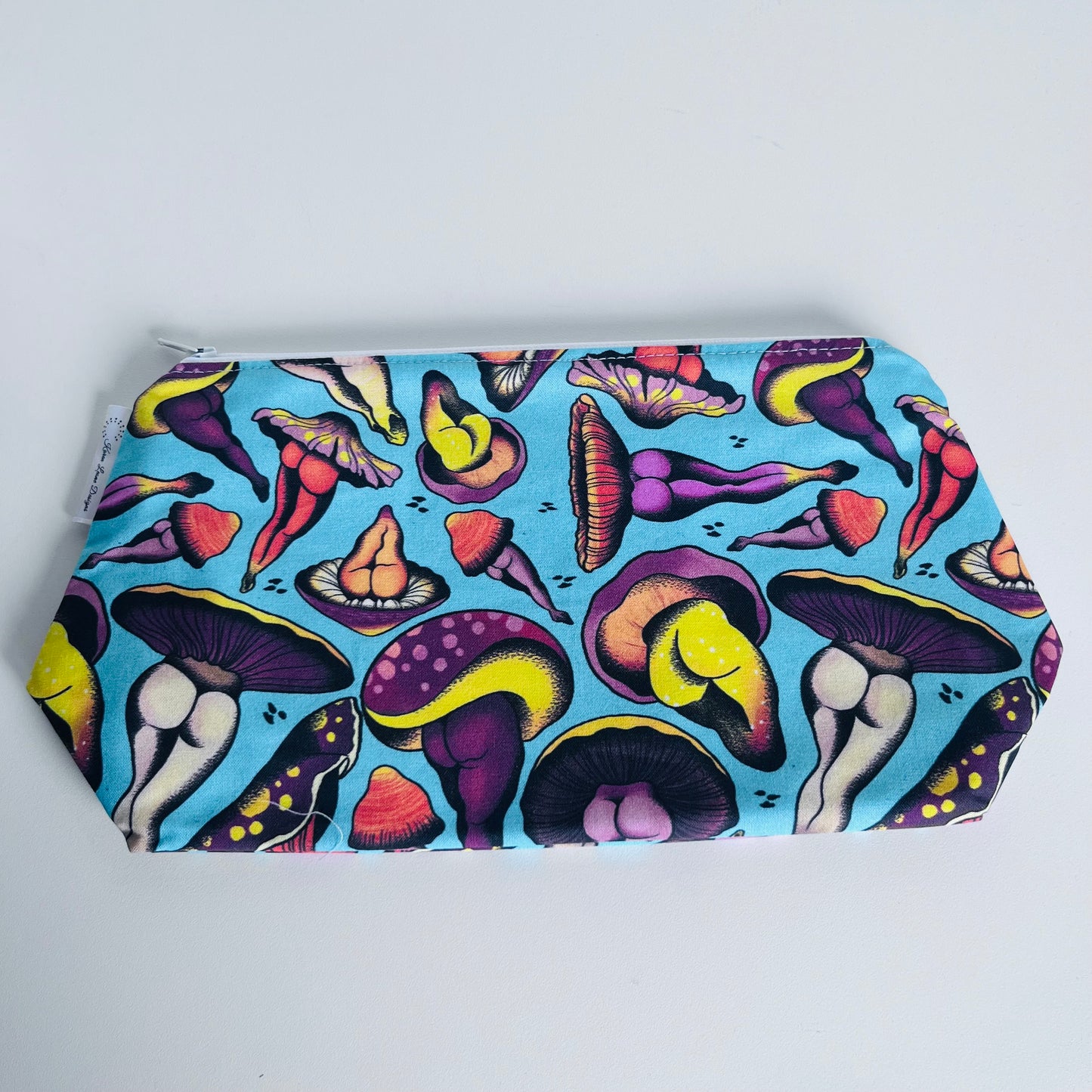 Blue Mushroom Bum Travel/Cosmetic Bag