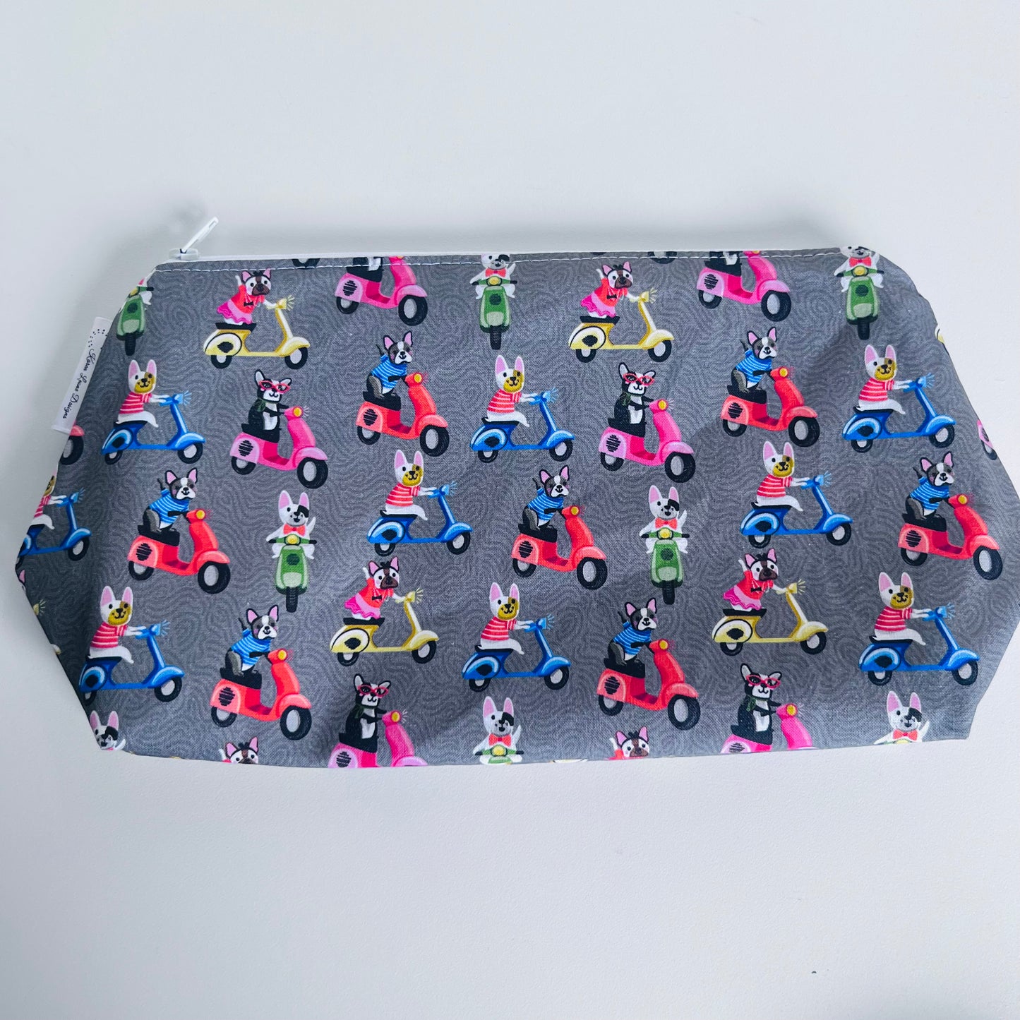 Frenchie on Scooter Travel/Cosmetic Bag