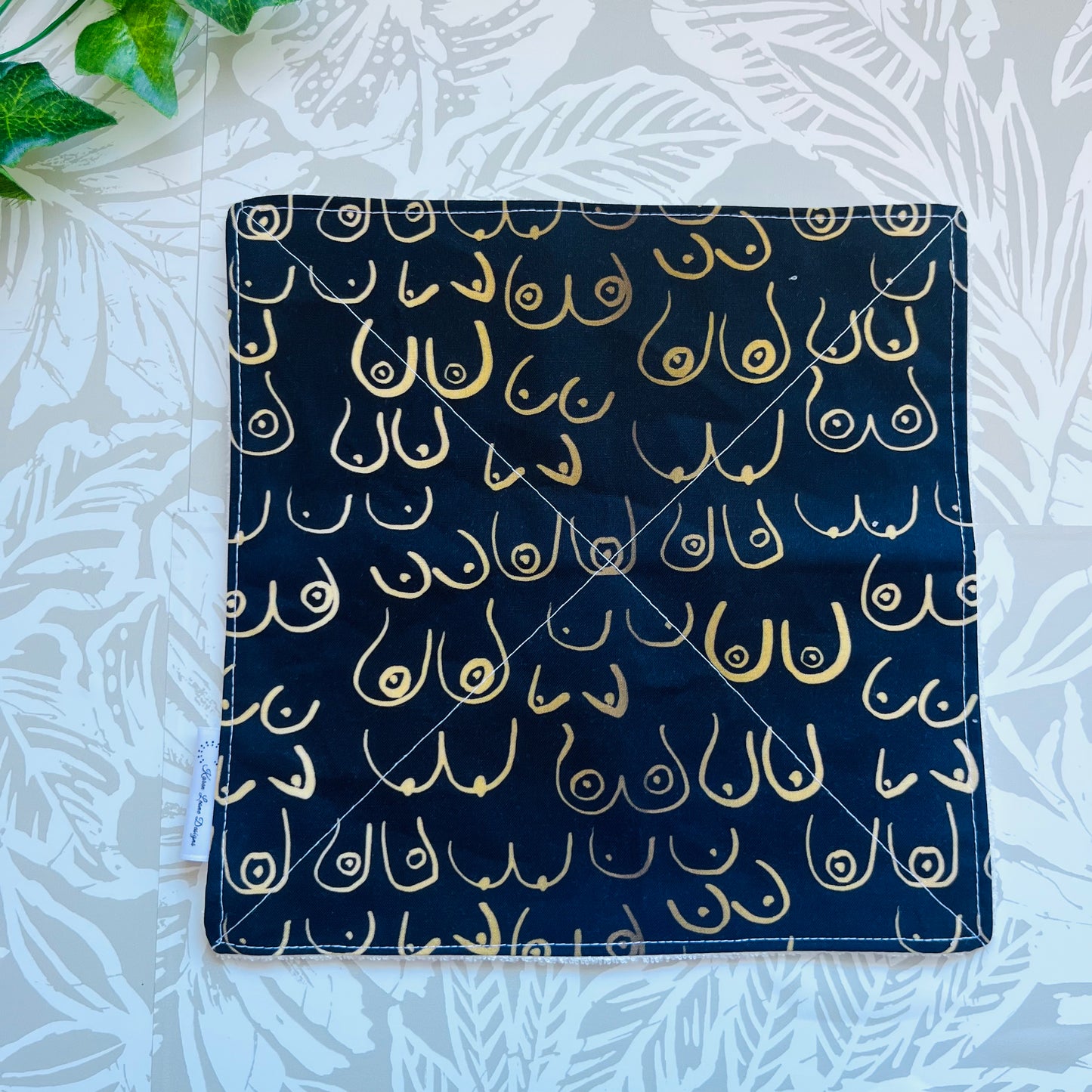 Black & Gold Boobs Wash Cloth