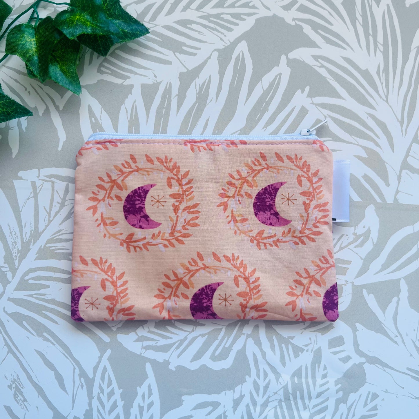 Orange Moon Small Zipper Pouch
