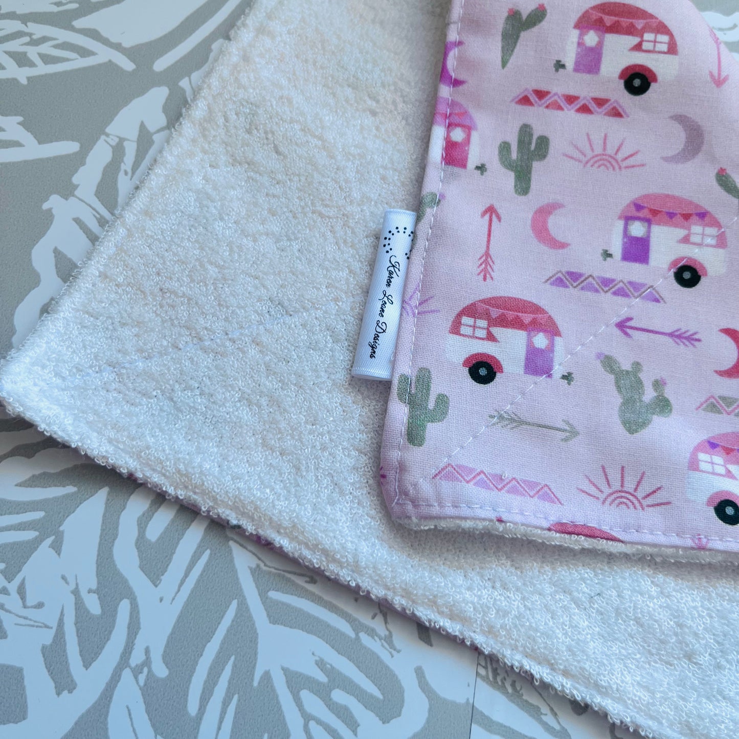 Pink Camping Desert Wash Cloth