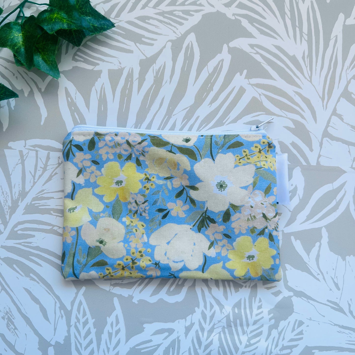 Yellow Floral Small Zipper Pouch