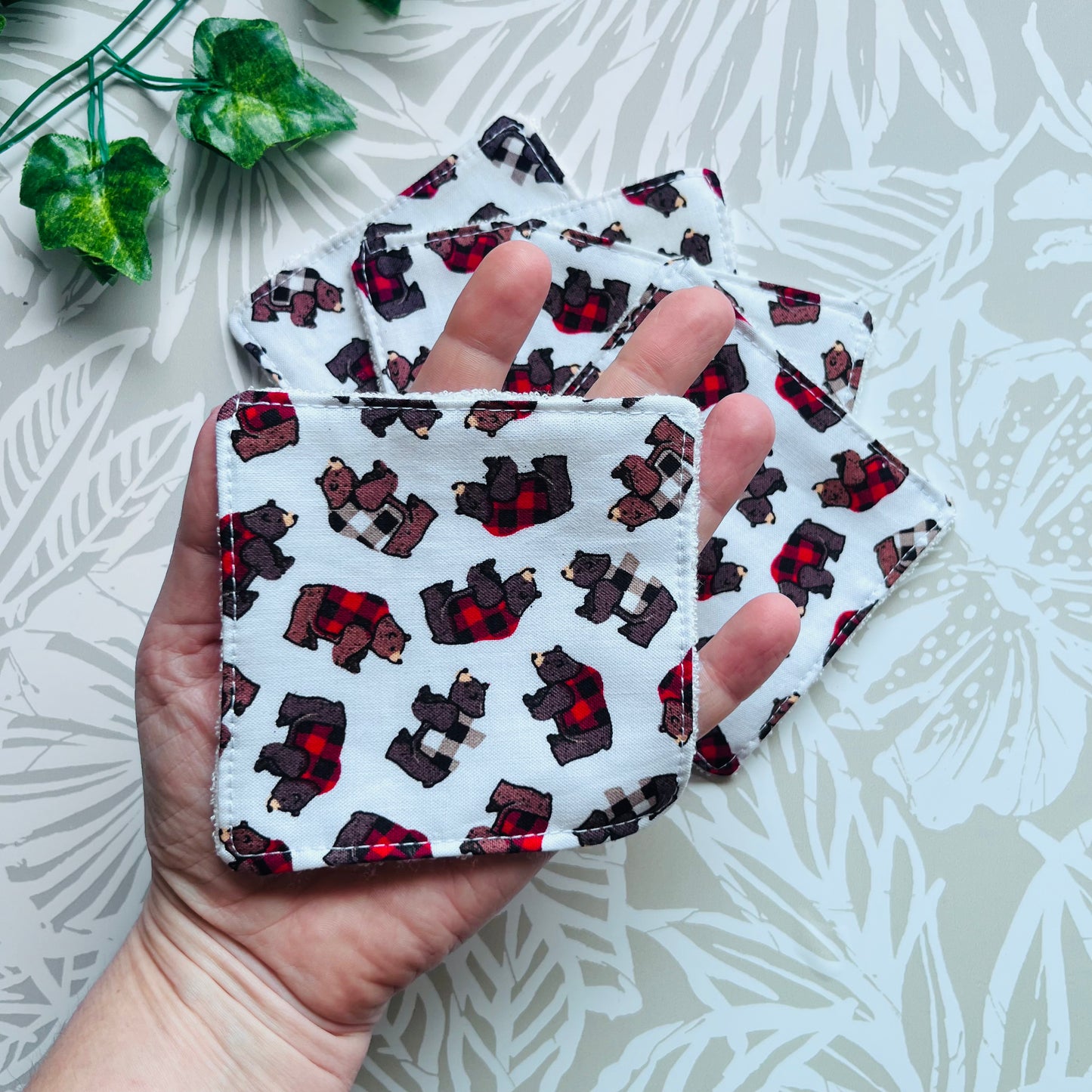 Plaid Bear Face Wipes