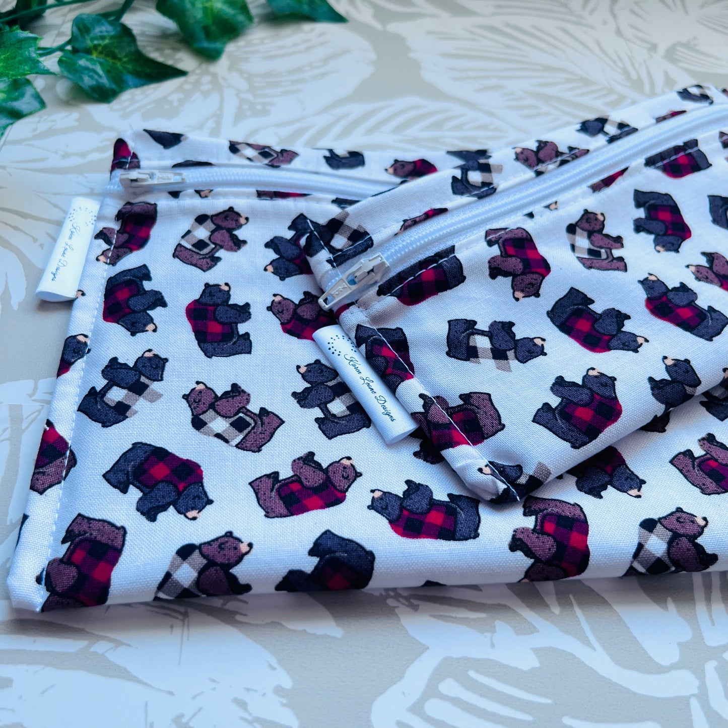 Bear In Plaid Sandwich & Snack Bags