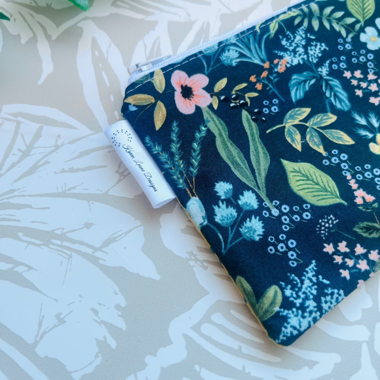 Double sided floral Zipper Pouch