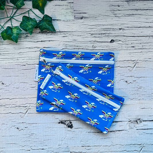 Blue Wonder Woman Sandwich & Snack Bags