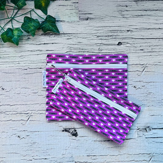 Pink Feminist Reusable Sandwich & Snack Bags