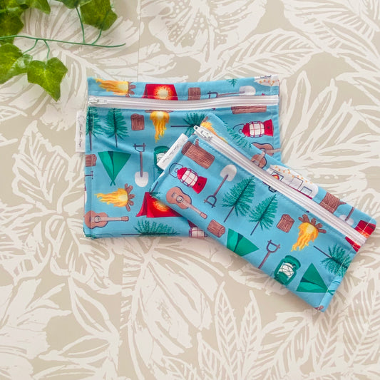 Blue Camping Sandwich & Snack Bags